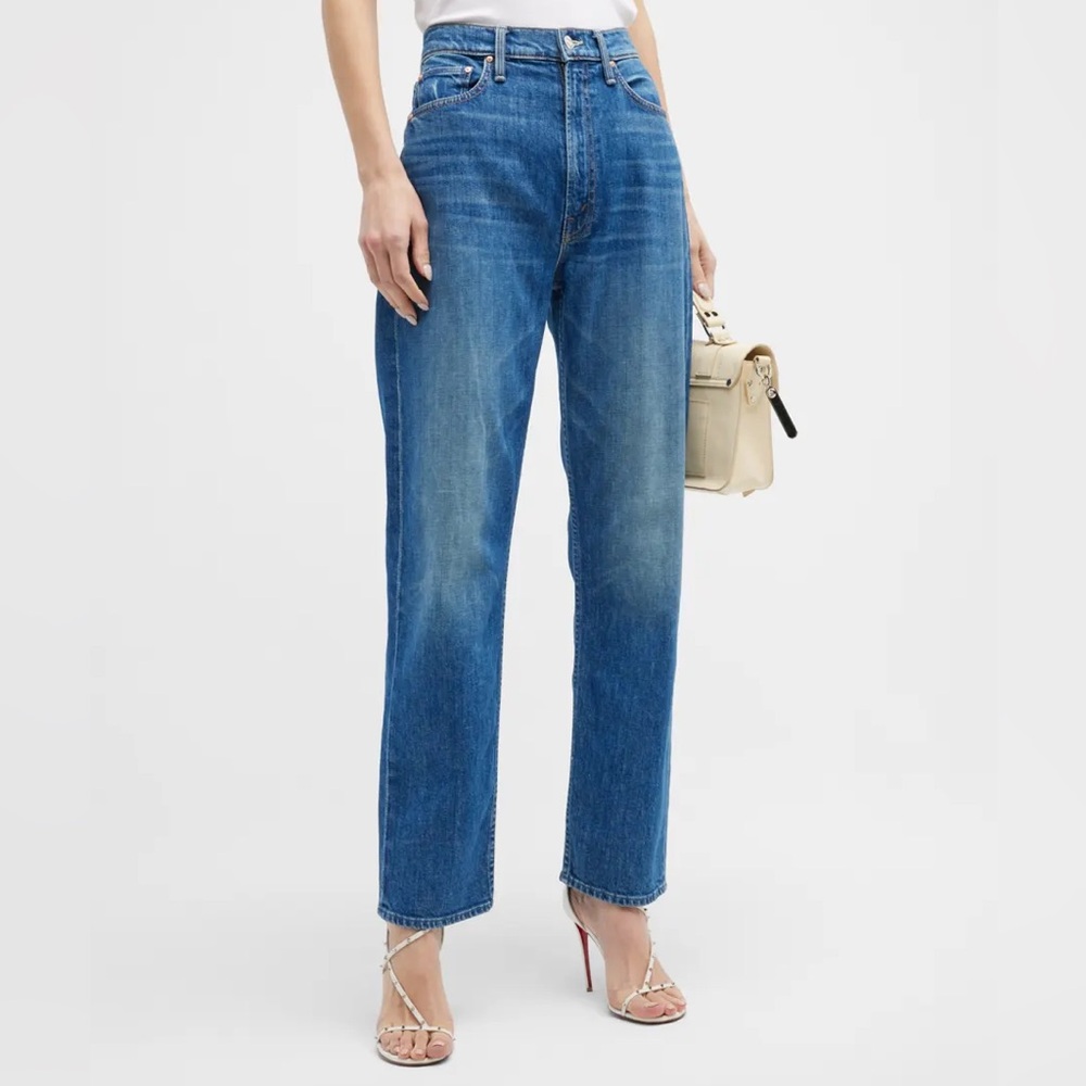 MOTHER Women's Blue Straight Leg Jeans